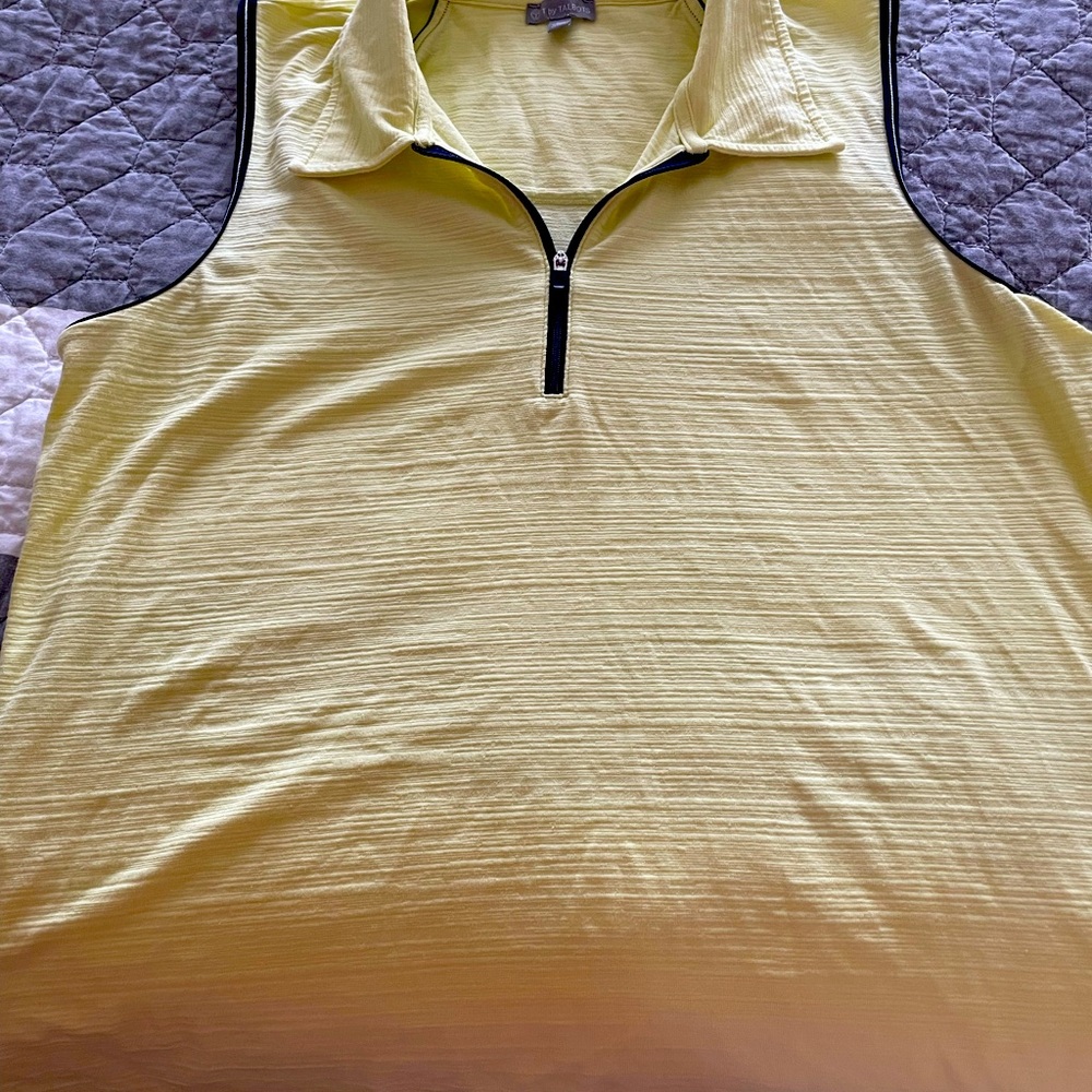 Yellow sleeveless Talbots top large petite bright yellow